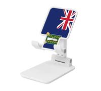 British Virgin Islands Flag Foldable Cell Phone Stand Adjustable Angle Height Desktop Portable Cellphone Cradle Compatible With All Smartphone White-Style