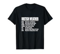 British Weather Funny Rain Songs Weekly Forecast Value Graphic T-Shirt