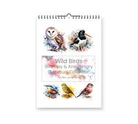 British Wild Birds Birthday & Anniversary Perpetual Calendar - Splash Effect Watercolour Prints