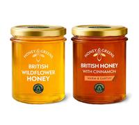 British Wildflower & Cinnamon Honey Duo (2 x 240g) - Raw, Pure & Natural - Unpasteurised, 0% Added Sugar - Premium Honey Gift Set (1 Wildflower + 1 Ceylon Cinnamon)