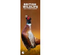 British Wildlife 2026 Wall Calendar, 12-Month Slim Format, Made in England