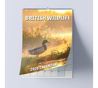 British Wildlife Wall Calendar - Choice Of Sizes - A4 Calendar - Beautiful UK Animal And Nature Images 2026