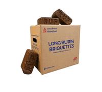 British Woodfuel Long Burn Briquettes, 20 pack Box - Softwood Bark Solid Fire Fuel for Wood Burning Stoves & Multi-fuel Appliances, Long Burning, Eco-friendly, Sustainable