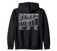 British WW2 Aerial Bombs Ordnance Diagram Zip Hoodie