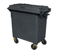 BritishBins Grey 770 ltr Wheelie Bin - Mid Size 4-Wheel Wheelie Bin - Tough & Durable - For All Your Outdoor Rubbish & Recycling - EN840 Certified & Tested