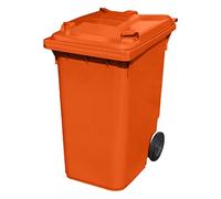 BritishBins Orange 360 ltr Wheelie Bin - Large Size Household Wheelie Bin (For Many Councils) - Tough & Durable - For All Your Outdoor Rubbish & Recycling - EN840 Certified & Tested