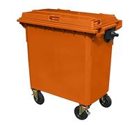 BritishBins Orange 770 ltr Wheelie Bin - Mid Size 4-Wheel Wheelie Bin - Tough & Durable - For All Your Outdoor Rubbish & Recycling - EN840 Certified & Tested