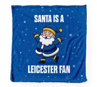 BritishmadeGifts Santa is a Leicester Football Fan - Luxury Fleece Blanket 150cm X 150cm