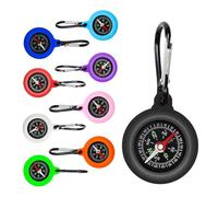 BRITIVIVE Compass Children's 9 Pieces Mini Survival Compass Multi-Colour Children's Mini Compass with Carabiner Hook Compass Keyring for Camping Outdoor Hiking Bushcraft Outdoor Gifts