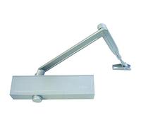 Briton 1120B.SES Size 2-4 CE Adjustable Door Closer Trimplate C/W B/C and Screw Thread Arm for Fire Doors - Silver