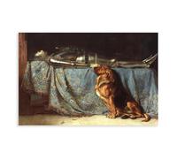 Briton Riviere Requiescat 1888 Dog Mourning Master Death & Greiving Canvas Art Poster And Wall Art Picture Print Modern Family Bedroom Decor Unframe 2