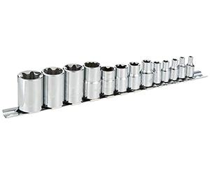 Britool E034801B Mixed Drive Torx Socket Set, 1/4"/ 3/8"/1/2", 13 Pcs