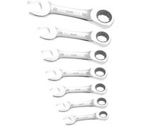 Expert By Facom E111104 7 Piece Stubby Ratchet Spanner Wrench Set 10-19mm