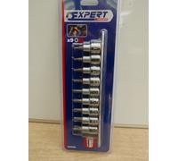 BRITOOL EXPERT BY FACOM E032936 9PCE 1/2" HEX TORX BIT SOCKET SET + RAIL