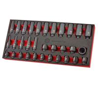 Britool Hallmark 32pc Standard & Deep Impact Socket Set (12-Point) 7-22mm - 3/8" Drive MSDPBSET32