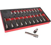 Britool Hallmark Torx Bit Set, T10-T60, 3/8" Drive, 48mm & 95mm Bits, Storage Tray, 10 Piece