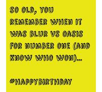 Britpop Blur vs Oasis Birthday Card