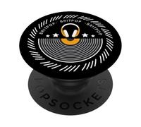 Britpop Retro Vinyl Sound Wave Headphone Art Design PopSockets Adhesive PopGrip