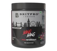 BRITPRO - BANG BANG Pre-Workout, 300g - Berry Blast Flavour - High-Intensity Pre Workout, Focus & Endurance, Muscle Pump - Clean Energy, No Crash - Made in the UK