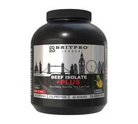 BRITPRO - Beef Protein Isolate Plus, 1.8KG - Mango Pineapple Flavour - 90% Protein Concentration, 27g Protein - No Added Sugar, Zero Fat, Dairy Free - Muscle Recovery & Strength - Made in UK