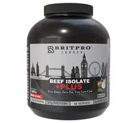 BRITPRO - Beef Protein Isolate Plus, 1.8KG - Tropical Coconut Flavour - 97% Protein Concentration, 27g Protein - No Added Sugar, Zero Fat, Dairy Free - Muscle Recovery & Strength - Made in UK