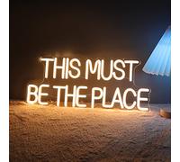 Britrio This Must Be The Place Neon Sign Light Home Wall Art Bedroom Dorm Office Living Room Game Room Man Cave Business Cafe Store Decor Wedding Birthday Party Gift Warm White