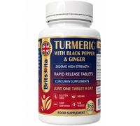 Brits Vita Turmeric Tablets with Ginger & Black Pepper 365 Tablets Vegan UK Made