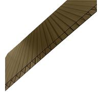 Britshield Bronze 8mm Multiwall Polycarbonate Roofing Panel, UV-Protected Hollow Sheet 700x1800mm (Custom Cut to Size Available)