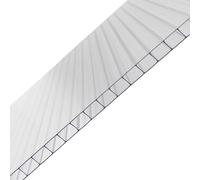 Britshield Clear 8mm Multiwall Polycarbonate Roofing Panel, UV-Protected Hollow Sheet 600x1800mm (Custom Cut to Size Available)