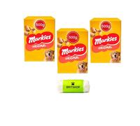 BRITSHOP Poop Bag With MARKIES ORIGINAL Dog Treats 3 × 500g Crunchy Dog Biscuits