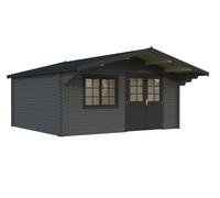 Britta L (5x4.5m | 19.7m2 | 40mm) Swiss Chalet Style Garden Log Cabin