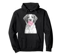 Brittany Dog Blowing Pink Bubblegum Bubble Pullover Hoodie