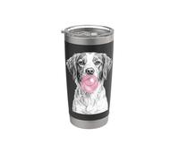 Brittany Dog Blowing Pink Bubblegum Bubble Stainless Steel Insulated Tumbler