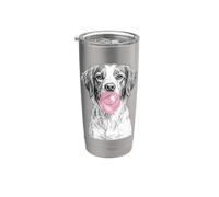 Brittany Dog Blowing Pink Bubblegum Bubble Stainless Steel Insulated Tumbler