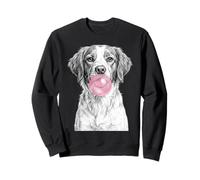 Brittany Dog Blowing Pink Bubblegum Bubble Sweatshirt