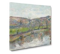 Brittany Landscape by Paul gauguin Canvas Print | Gallery Wrapped 30mm Frame Wall Art | 14x14 inches | Ready to Hang | Impressionist Landscape Picture | Living Room Bedroom Lounge Office