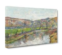Brittany Landscape By Paul Gauguin Canvas Print | Gallery Wrapped 30mm Frame Wall Art | 24x16 inches | Ready to Hang | Impressionist Landscape Picture | Living Room Bedroom Lounge Office
