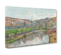 Brittany Landscape By Paul Gauguin Canvas Print | Gallery Wrapped 30mm Frame Wall Art | 30x20 inches | Ready to Hang | Impressionist Landscape Picture | Living Room Bedroom Lounge Office