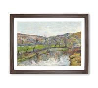 Brittany Landscape By Paul Gauguin Classic Painting Framed Print | A3 Walnut Framed Wall Art | Ready to Hang | Classic Historical Picture | Living Room Bedroom Lounge Office