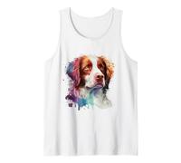 Brittany Spaniel Dog Colorful Pop Art Tie Dye Rainbow Tank Top