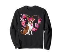 Brittany Spaniel Dog Valentine's Day Floral Heart Design Sweatshirt