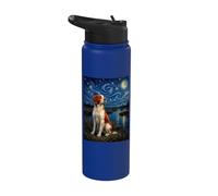 Brittany Spaniel Starry Night Marsh - American Brittany Stainless Steel Insulated Water Bottle