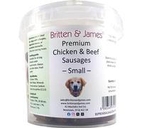 Britten and James 40 Premium Chicken and Beef Sausages for Dogs (6.5cm length). Natural and Healthy High Protein Dogs Treats - Grain free, Hypoallergenic and Low in Fat