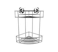 Britten & James Corner Shower Tidy 2-Tier Suction Fit Rust Proof Stainless Steel