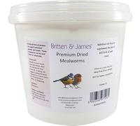 Britten & James Dried Mealworms for Wild Birds in a Stay Fresh 2L Tub (360g)