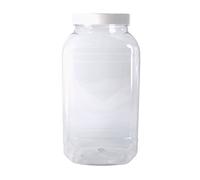 Britten & James Large empty plastic sweet shop style jar with white screw top lid 4430ML Food grade PET plastic - perfect storage container for sweets or dry goods.