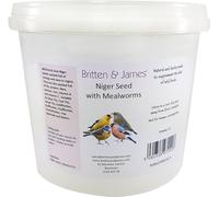 Britten & James Niger Seeds with Added Mealworms for Wild Birds 2L Tub (1kg)