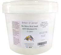 Britten & James No Mess Wild Bird Seed with Added Mealworms 5L Tub (3.6kg)