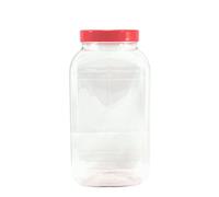 Britten & James Plastic Jars Large Square 4430ml Red Lids [Pack of 5]