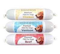 Britten & James Premium Pate for Dogs. Variety Pack of Chicken, Venison and Beef (3 x 200g) - Pure, Natural and Delicious - a Perfect Training Treat